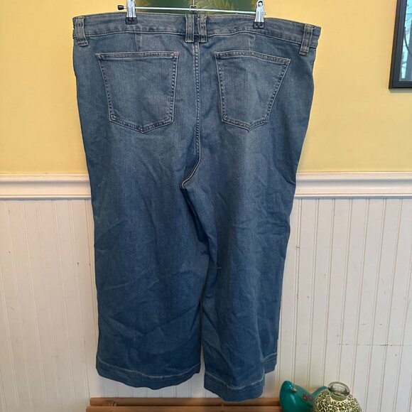 Chaps Womens Denim Wide-Leg Crop Jeans Size 16 - Picture 2 of 8